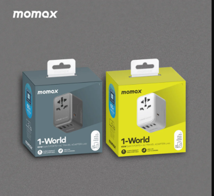 Momax 1-World 65W GAN 5 Ports + AC Travel Adapter (UA8)